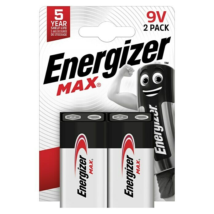 Energizer Batterie Max 9-Volt-Block (9-Volt-Block, 9 V, 2 Stk.)