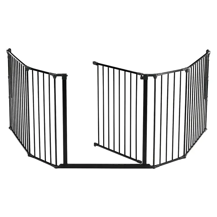 Star Stairs Sicherheitsgitter Ben - L x H: 278 x 71 cm, Geeignet für: Kinder bis 24 Monate - Schwarzes, freistehendes Hundegitter, ideal, um Haustiere sicher zu halten. Die Tür ist einfach zu öffnen und zu schließen.