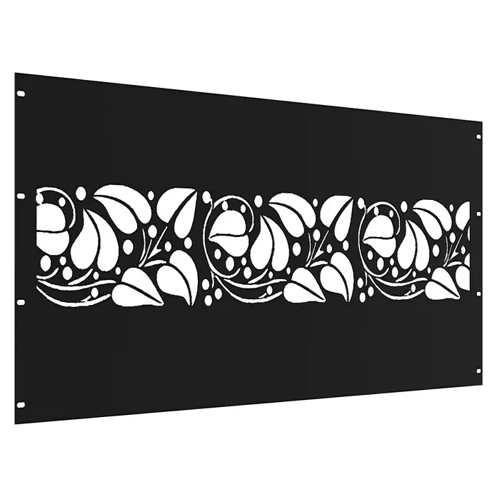 Gabio Zaunelement Efeu - 197,5 x 90 cm, Stahl, Anthrazit - Elegantes Metallelement mit geschnittenem Blattmuster, das einen Hauch von natürlicher Schönheit in jeden Raum bringt, und durchbrochene Details.