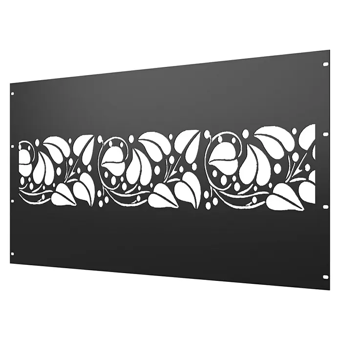 Gabio Zaunelement Efeu - 197,5 x 90 cm, Stahl, Anthrazit - Dekoratives schwarzes Paneel mit floralem Muster, ideal als stilvolles Gestaltungselement für Innenräume oder als elegante Sichtschutzlösung.