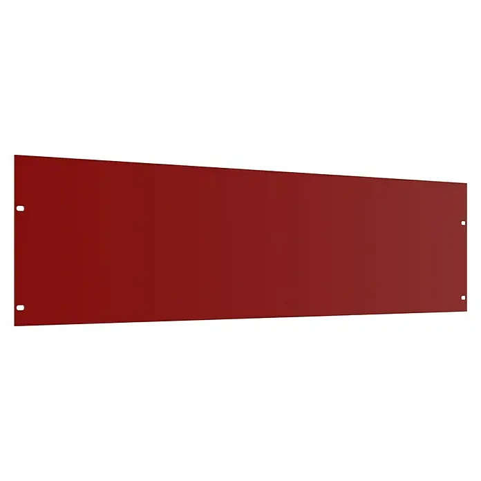 Gabio Zaunelement Voll - 197,5 x 45 cm, Stahl, Rubinrot - Rote, rechteckige Acrylglasplatte mit vier Befestigungslöchern in den Ecken, ideal für Schilder oder Displays.