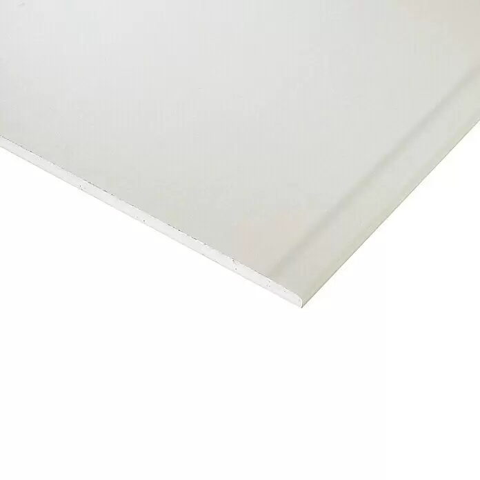 Rigips Gipskartonplatte - 2.500 x 1.250 x 12,5 mm - Weiße Gipskartonplatte mit Papierbeschichtung, schräg von der Kante. Für Trockenbau.