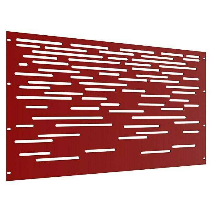 Gabio Zaunelement Lines (197,5 x 90 cm, Stahl, Rubinrot) | BAUHAUS