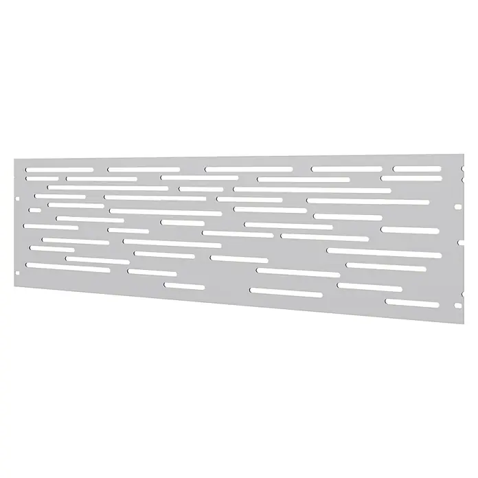 Gabio Zaunelement Lines - 197,5 x 45 cm, Stahl, Weiß - Ein modernes Designstück, das durch seine linearen Muster und subtilen Farbgebungen auffällt. Ideal für minimalistische oder zeitgenössische Räume.