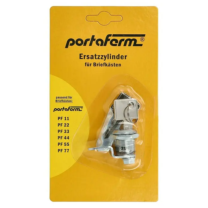 Portaferm Ersatzzylinder PF - Passend für: Portaferm Briefkästen PF - Bild von einem Portaferm Ersatzzylinder für Briefkästen, passend für verschiedene Modelle.