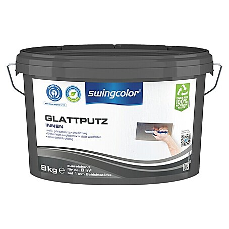 swingcolor Glattputz (Weiß, 8 kg, Konservierungsmittelfrei)