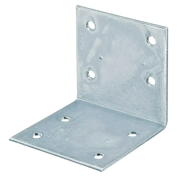 Stabilit Breitwinkel - 60 x 60 mm, 1 Stk., Stahl, Silber - Winkelverbinder aus verzinktem Stahl mit mehreren Löchern zur Befestigung für stabile Verbindungen in Konstruktionen.