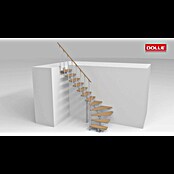 Dolle Mittelholmtreppe Cork (Breite: 79 cm, 1/4-gewendelt, Perlgrau, Farbe Stufen: Ahorn Natur, Geschosshöhe: 240 cm - 292 cm) | BAUHAUS