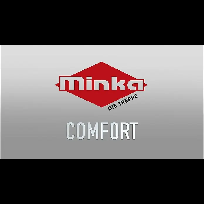 Minka Mittelholmtreppe Comfort Top - Breite: 80 cm, Grau, Farbe Stufen: Buche Walnuss gebeizt, Geschosshöhe: 312 cm - Minka COMFORT Aufbauvideo bzw. Montagevideo der Raumspartreppe