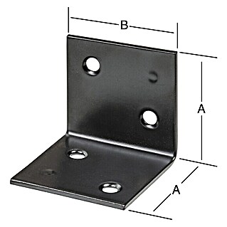 Vormann Breitwinkel (40 x 40 mm, Schwarz, Stahl, 4 Löcher)