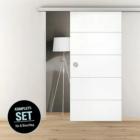 Diamond Doors  Schiebetür-Komplettset Linea 40 4-Linien Holz