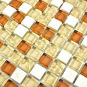 Mosaikfliese Quadrat Crystal Mix XCM M820 (32,2 x 30,5 cm, Beige, Glänzend)