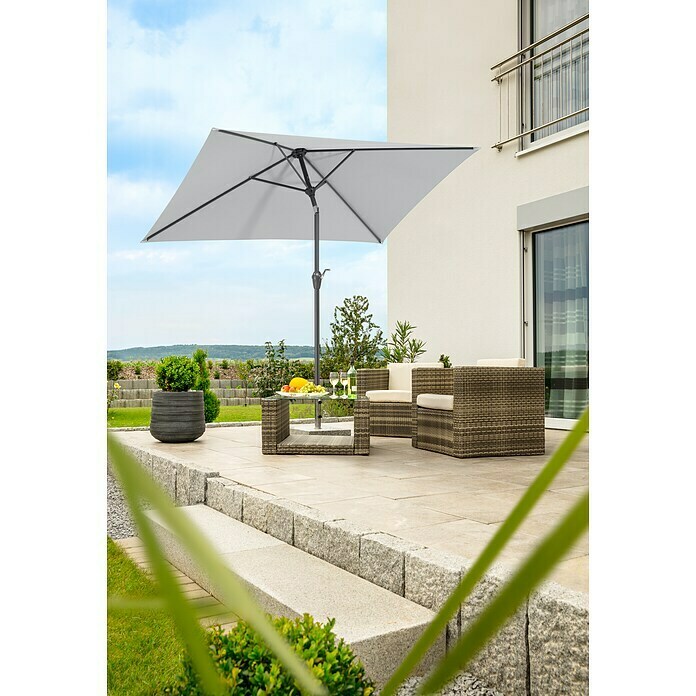 Schneider Classic Marktschirm Bilbao (Silbergrau, L x B: 130 x 210 cm) | BAUHAUS