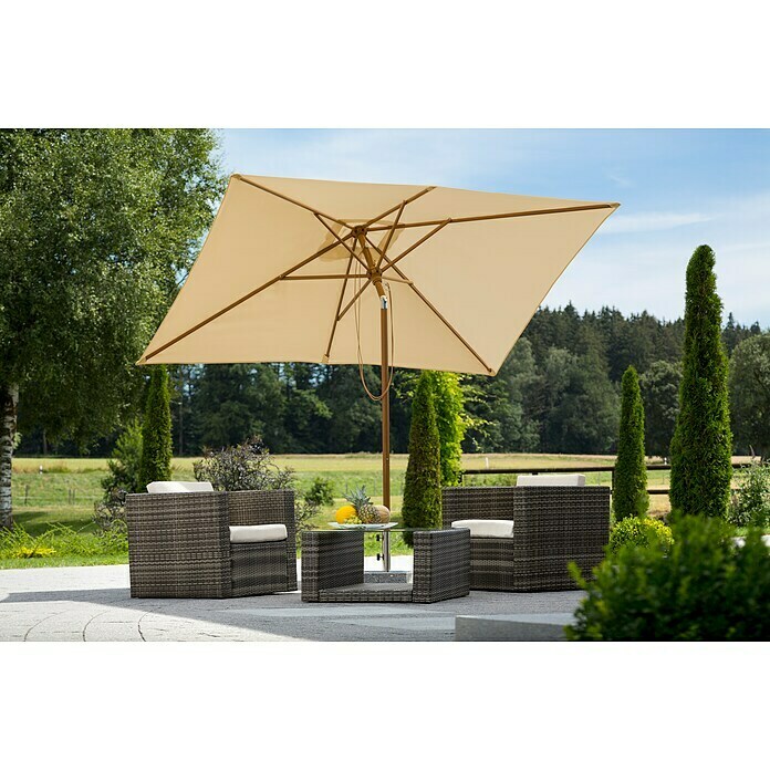 Schneider Classic Marktschirm Malaga (Natur, L x B: 300 x 200 cm) | BAUHAUS