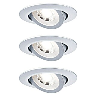 Paulmann LED-Einbauleuchten-Set rund (6 W, Chrom matt, 3 Stk., Warmweiß)
