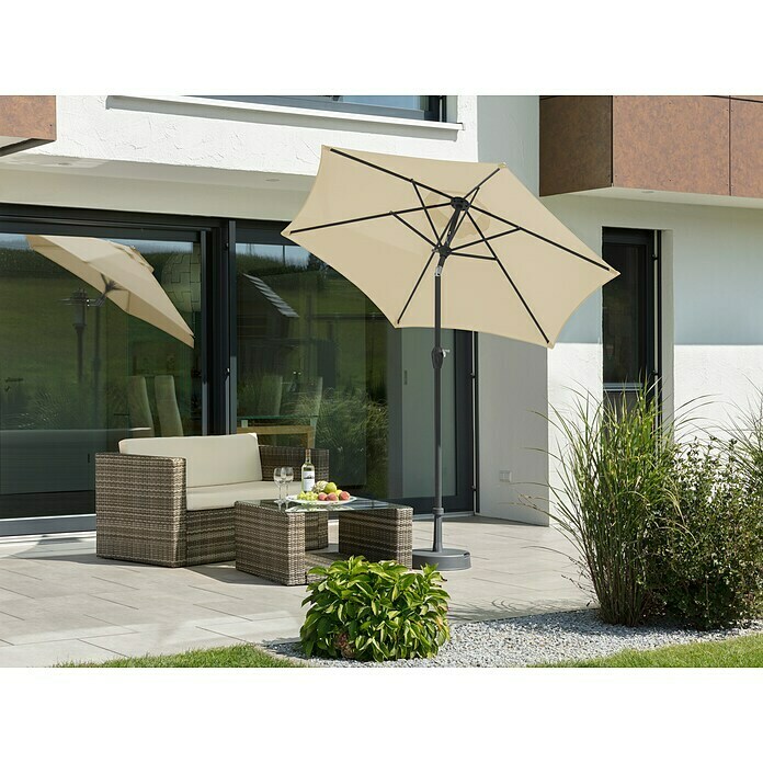 Schneider Classic Marktschirm rund Bilbao (Natur, Durchmesser Bespannung: 220 cm) | BAUHAUS