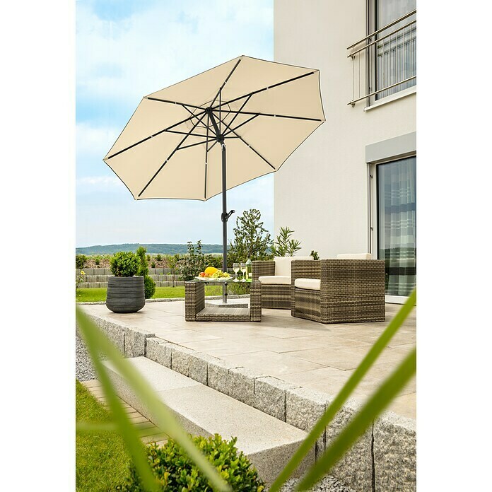 Schneider Classic Marktschirm rund Adria (Natur, Durchmesser Bespannung: 300 cm) | BAUHAUS