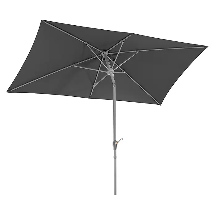 Schneider Classic Marktschirm Porto - Anthrazit, Bespannungsmaß (L x B): 300 x 200 cm - Grauer, rechteckiger Sonnenschirm mit silbernem Gestell. Ideal für Terrasse oder Garten, spendet Schatten und Schutz vor Sonne.