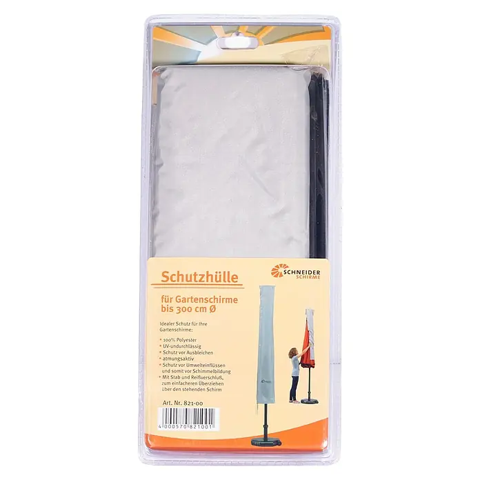 Schneider Schirm-Schutzhülle - Kunststoff, Passend für: Schirme bis Ø 300 cm oder 270x150 cm - Abdeckung für Gartenschirme bis 300 cm Ø von Schneider Schirme. Die Schutzhülle ist aus Polyester, UV-beständig und atmungsaktiv.