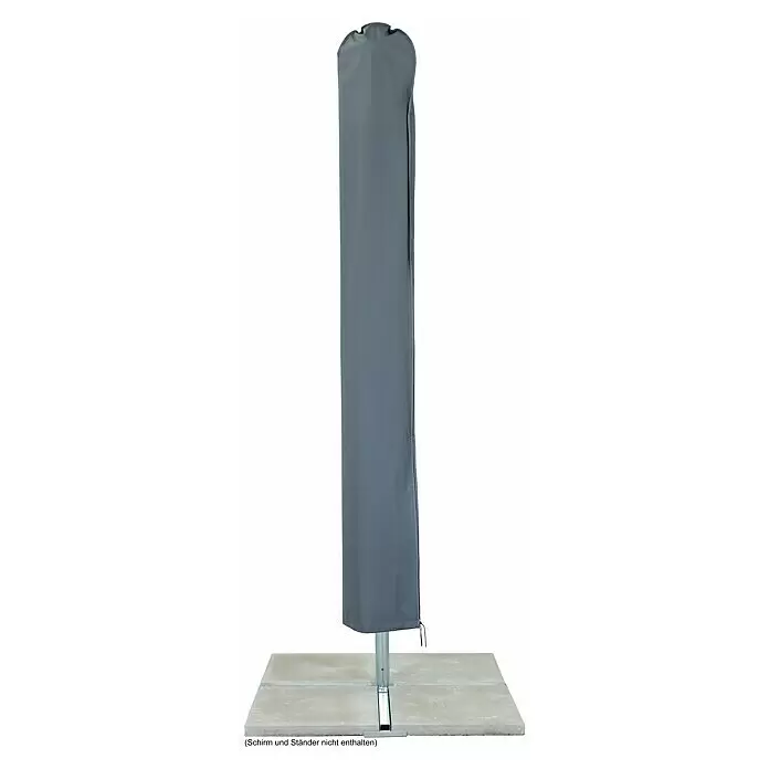 Schneider Schirm-Schutzhülle - Kunststoff, Passend für: Schneider Marktschirme Jumbo, Quadro und Rooftop - Graue Schutzhülle für Sonnenschirme. Auf einem Ständer gezeigt; Schirm und Ständer nicht enthalten.