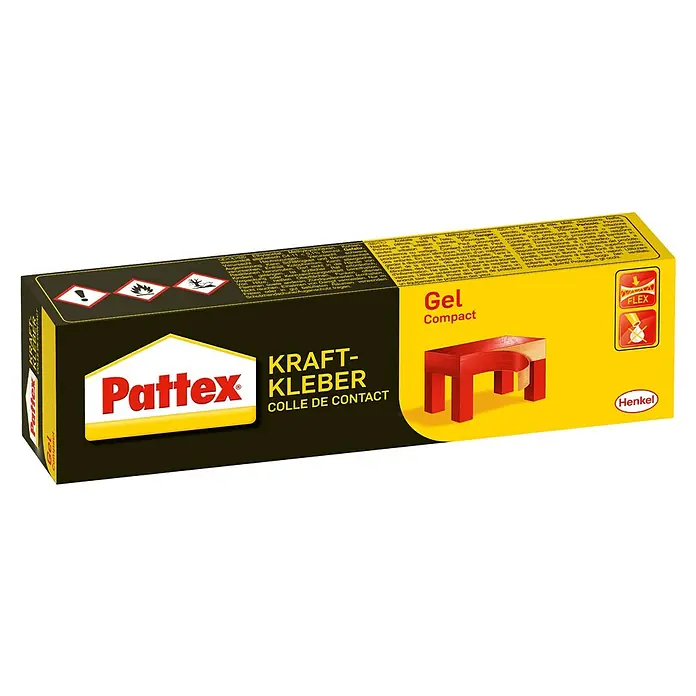 Pattex Kraftkleber Gel Compact - 50 g, Tube - Die Pattex Kraft-Kleber Gel Compact Kartonverpackung mit Warnsymbolen.