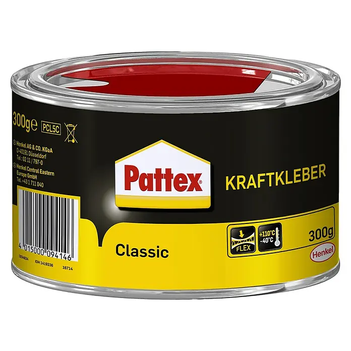 Pattex Kontakt Kraftkleber Classic - 300 g, Dose - Dose Pattex Kraftkleber Classic mit 300g Inhalt, ideal für starke und flexible Verklebungen.