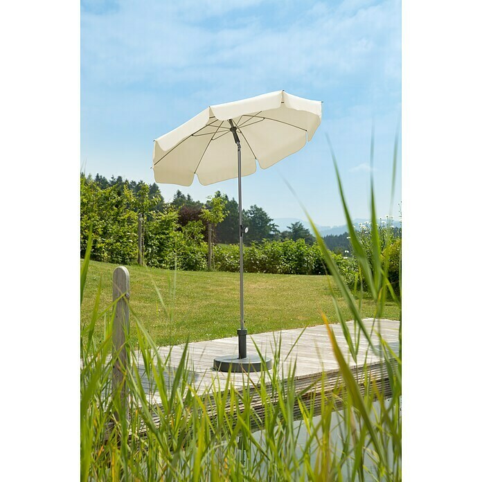 Schneider Classic Marktschirm rund Locarno (Natur, Durchmesser Bespannung: 150 cm) | BAUHAUS