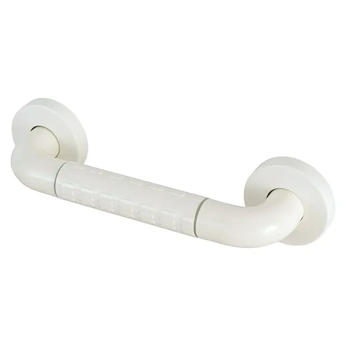 careosan Wannengriff - 25 cm, Edelstahl, Weiß - Weißer Haltegriff für das Badezimmer mit strukturierter Oberfläche für sicheren Halt und Wandbefestigungen für zusätzliche Sicherheit.