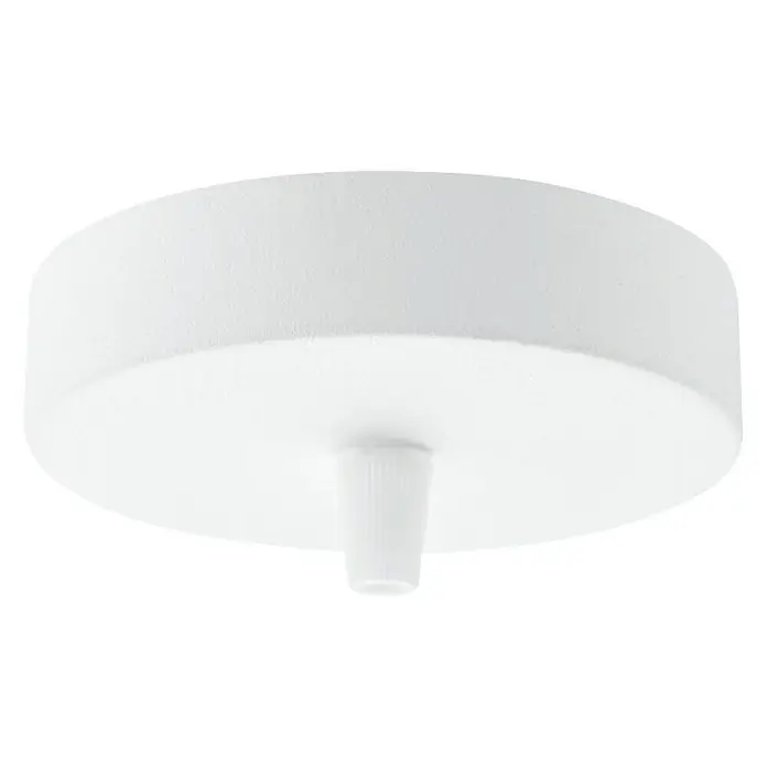 Home Sweet Home Lampenbaldachin - 1-fach, Weiß, Metall, 11 cm - Nahaufnahme einer weißen Deckenleuchte mit zylindrischem Schirm und zentraler Befestigung, die ein schlichtes und modernes Design zeigt.