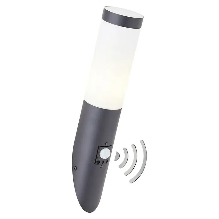 Brilliant Dody Sensor-Außenleuchte - 60 W, 17 x 7,6 x 40 cm, Schwarz, IP44 - Moderne Wandleuchte mit Bewegungssensor für den Außenbereich. Die Lampe ist aus hochwertigen Materialien gefertigt und sorgt für eine angenehme Beleuchtung.