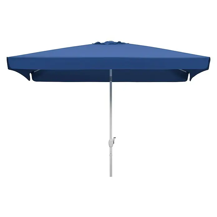 Schneider Classic Marktschirm Oslo - Blau, Bespannungsmaß (L x B): 300 x 200 cm - Ein rechteckiger, marineblauer Sonnenschirm mit einem weißen Mast, ideal für schattige Stunden im Freien.