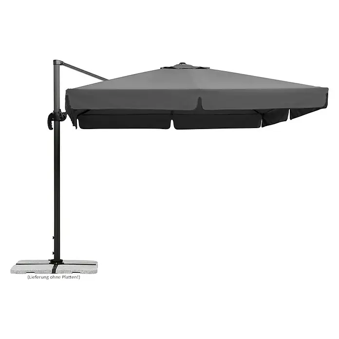 Schneider Classic Ampelschirm Rhodos - Anthrazit, Bespannungsmaß (L x B): 300 x 300 cm - Rechteckiger, grauer Sonnenschirm mit robustem Ständer für den Außenbereich. Ideal für Garten, Terrasse oder Balkon.