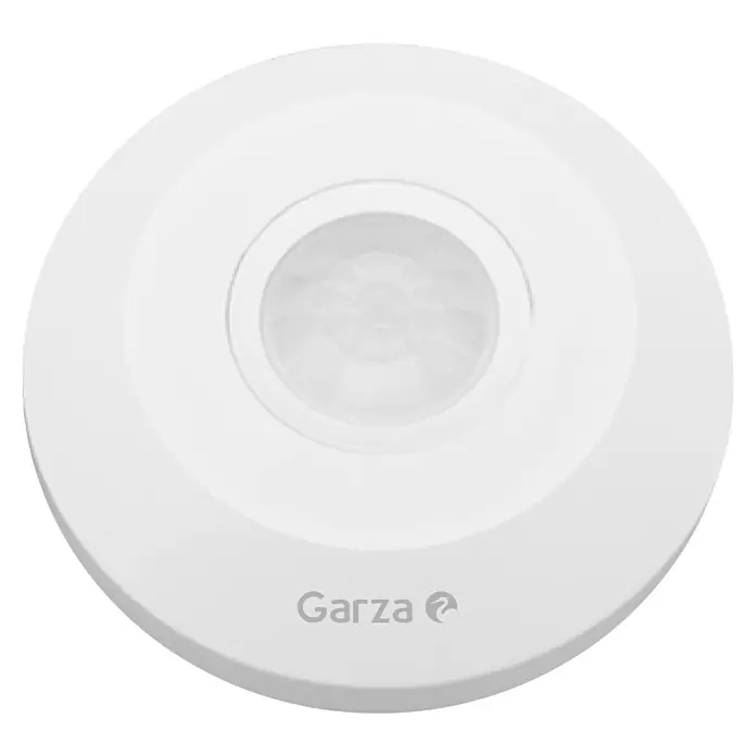 Garza Detector de movimiento del sistema de alarma de techo Slim - Específico para: Instalaciones en el techo, Alcance: 6 m - Sensor de movimiento blanco Garza para montaje en techo. Ideal para el control automático de la luz.