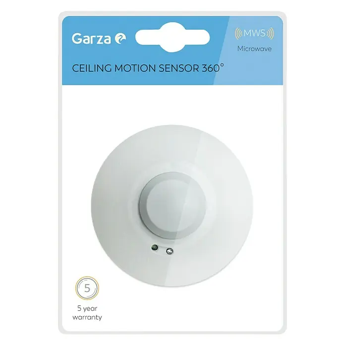 Garza Detector de movimiento del sistema de alarma de techo - Específico para: Techos, Alcance: 8 m - El sensor de movimiento de techo Garza 360° es un dispositivo fiable con 5 años de garantía para la seguridad de su hogar.