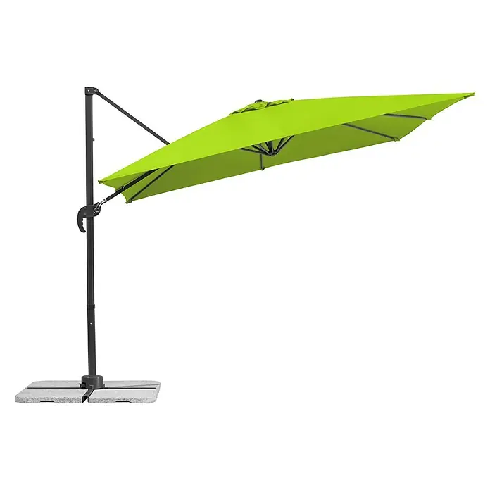 Schneider Classic Ampelschirm Rhodos Junior - Apfelgrün, Bespannungsmaß (L x B): 270 x 270 cm - Freischwebender Sonnenschirm in Limonengrün mit robustem Ständer. Ideal für Garten oder Terrasse, bietet optimalen Sonnenschutz.