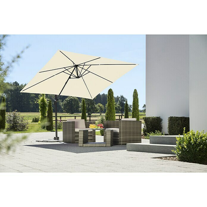 Schneider Classic Ampelschirm Rhodos Junior (Natur, Bespannungsmaß (L x B): 270 x 270 cm) | BAUHAUS