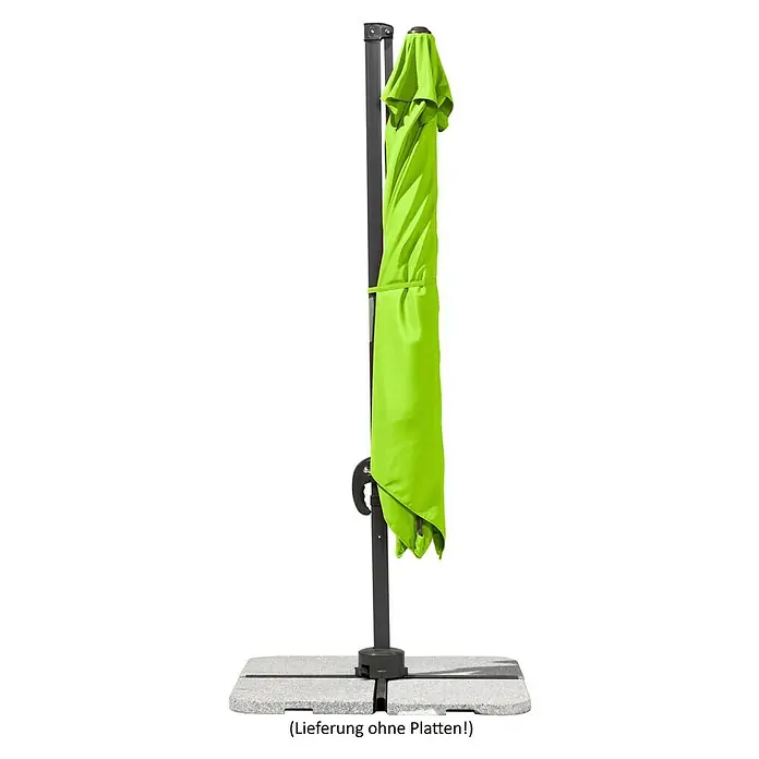 Schneider Classic Ampelschirm Rhodos Junior - Apfelgrün, Bespannungsmaß (L x B): 270 x 270 cm - Geschlossener, hellgrüner Sonnenschirm mit stabilem Ständer. Ideal für Garten und Terrasse, bietet Schatten und Schutz vor Sonne.