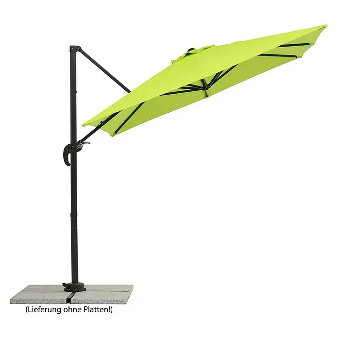 Schneider Classic Ampelschirm Rhodos Junior - Apfelgrün, Bespannungsmaß (L x B): 230 x 230 cm - Moderner, grüner Ampelschirm für den Garten oder die Terrasse. Perfekt für sonnige Tage, bietet er angenehmen Schatten.