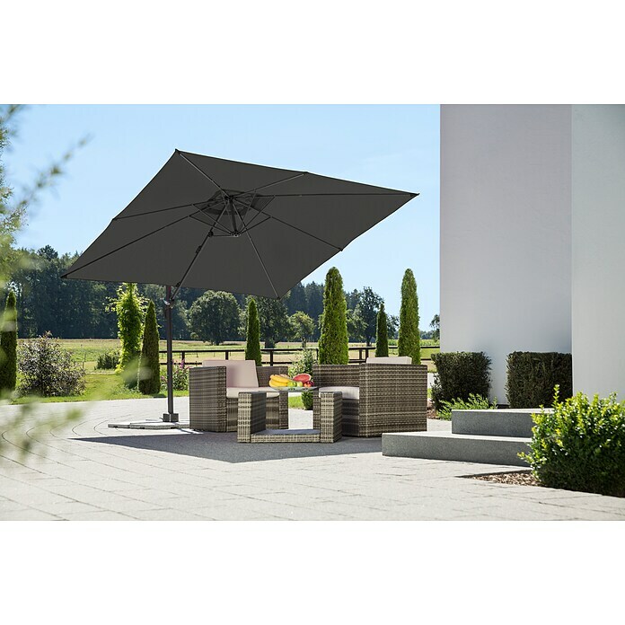 Schneider Classic Ampelschirm Rhodos Junior (Anthrazit, Bespannungsmaß (L x B): 270 x 270 cm) | BAUHAUS