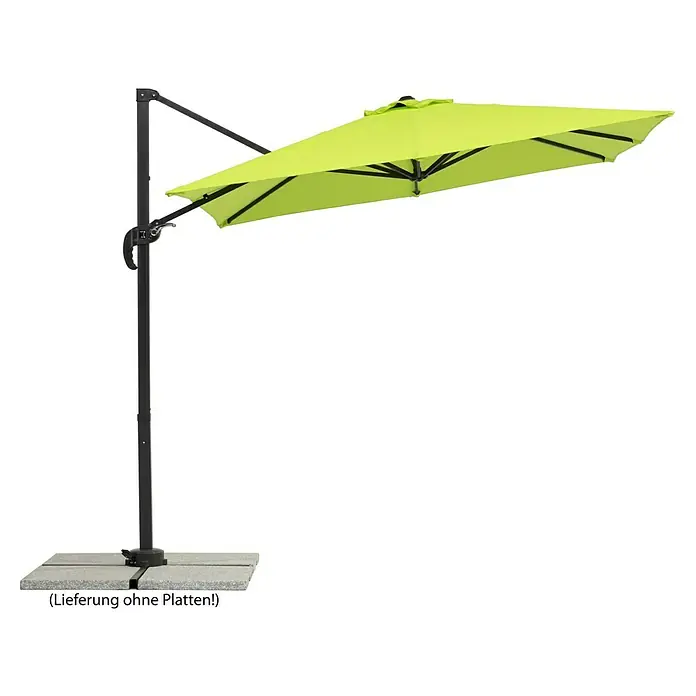 Schneider Classic Ampelschirm Rhodos Junior - Apfelgrün, Bespannungsmaß (L x B): 230 x 230 cm - Der moderne Ampelschirm in Grün bietet idealen Sonnenschutz für Garten und Terrasse, ohne Platten.