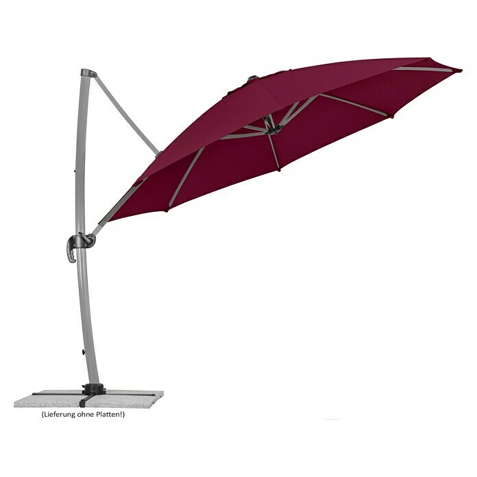 Schneider Classic Ampelschirm rund Rhondos Rondo (Bordeaux, Durchmesser Bespannung: 350 cm) | BAUHAUS