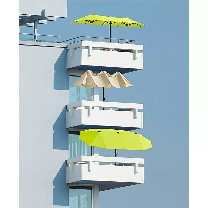 Schneider Classic Balkonschirm Salerno - Silbergrau, Bespannungsmaß (L x B): 150 x 291 cm - Stimmungsaufnahme