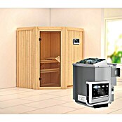 Karibu Systemsauna Taurin (Mit Sauna Bio-Ofen 9 kW inkl. Steuerung Easy, Ohne Dachkranz, 152 x 175 x 198 cm)