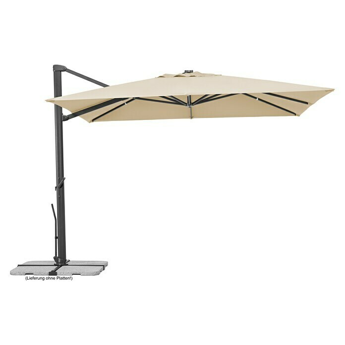 Schneider Classic Ampelschirm Rhodos Smart (Natur, Bespannungsmaß (L x B): 300 x 300 cm) | BAUHAUS