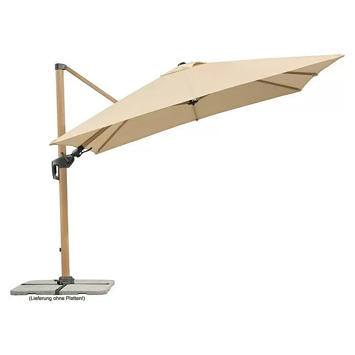 Schneider Classic Ampelschirm Rhodos Twist Woody - Natur, Bespannungsmaß (L x B): 300 x 300 cm - Informationsansicht