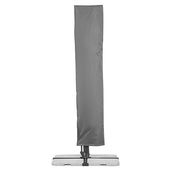 Schneider Classic Ampelschirm Rhodos Smart - Silbergrau, Bespannungsmaß (L x B): 300 x 300 cm - Graue Stoffhülle für Sonnenschirm auf schwerem Standfuß.