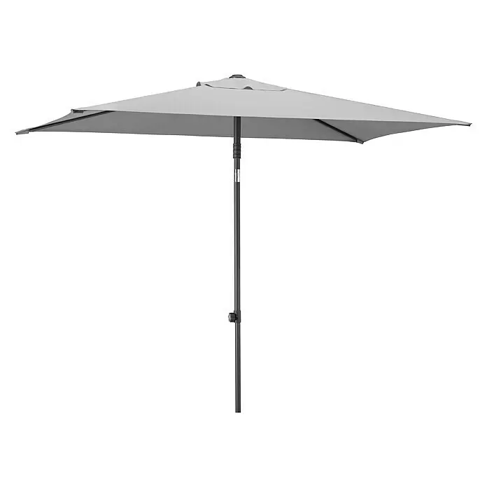 Schneider Classic Marktschirm Sevilla - Silbergrau, Bespannungsmaß (L x B): 240 x 140 cm - Rechteckiger grauer Ampelschirm.