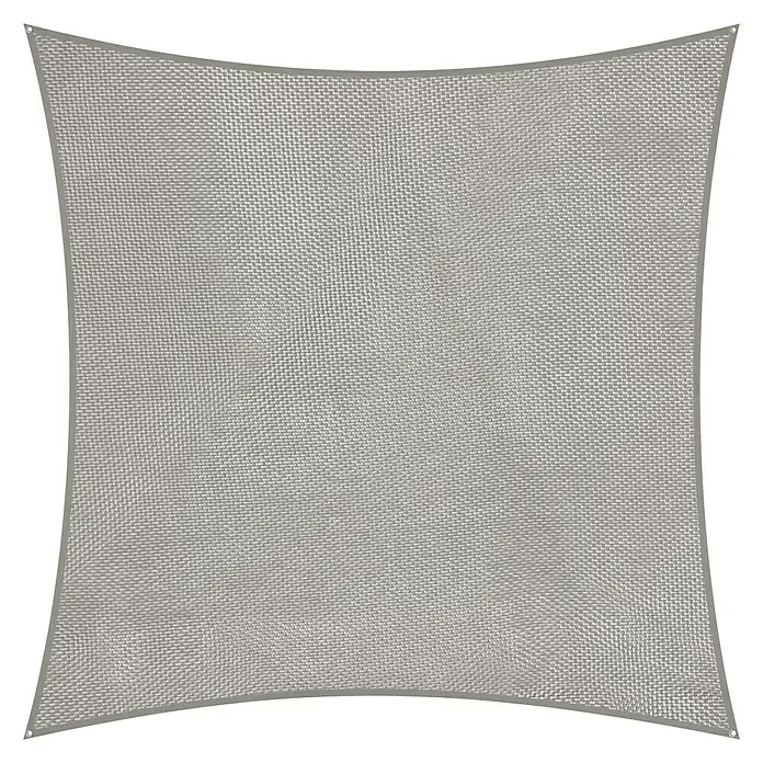 Schneider Sonnensegel Lanzarote - L x B: 300 x 250 cm, Silbergrau - Das Bild zeigt ein graues Sonnensegel mit feiner Netzstruktur, das sich ideal für Schatten im Außenbereich eignet und UV-Schutz bietet.