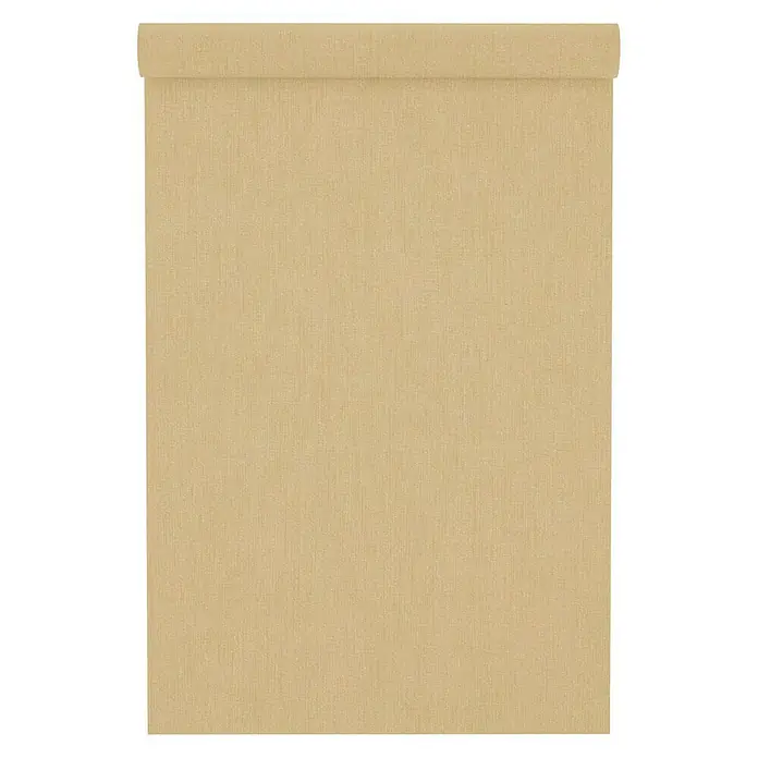 FREUNDIN Vliestapete - Gold, Uni, 10,05 x 0,53 m - Eine Rolle goldfarbene Vinyl-Tapete mit einer subtilen Textur, die ein warmes und einladendes Ambiente für jeden Raum bietet.