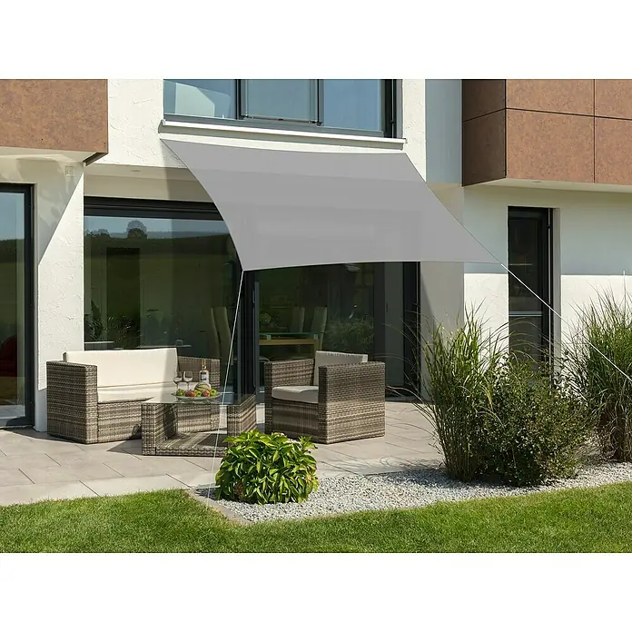 Schneider Sonnensegel Lanzarote - L x B: 300 x 250 cm, Silbergrau - Diese stilvolle Terrassenüberdachung bietet perfekten Sonnenschutz. Das moderne Design fügt sich nahtlos in jede Außenumgebung ein und sorgt für Komfort.
